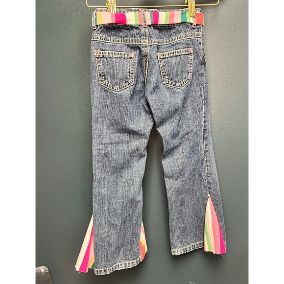 Upcycled Groovy and Bright Kids Bell Bottoms 5T - Picture 2 of 2